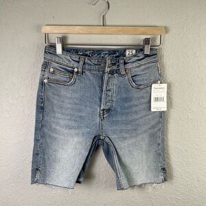 We The Free Button Fly‎ Cut Off Jean Shorts Blue 25 NWT
